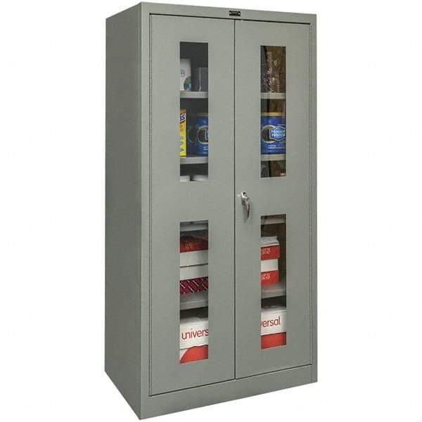 Hallowell - 4 Shelf Visible Storage Cabinet - Steel, 36" Wide x 18" Deep x 72" High, Gray - Caliber Tooling