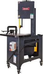 Dake - 9 Inch Throat Capacity, Step Pulley Vertical Bandsaw - 309, 618, 1191, 2382 RPM, 1 HP, Three Phase - Caliber Tooling