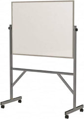 Ghent - 72" High x 53" Wide Reversible Dry Erase Board - Porcelain, 20" Deep, Includes Eraser & 4 Markers - Caliber Tooling