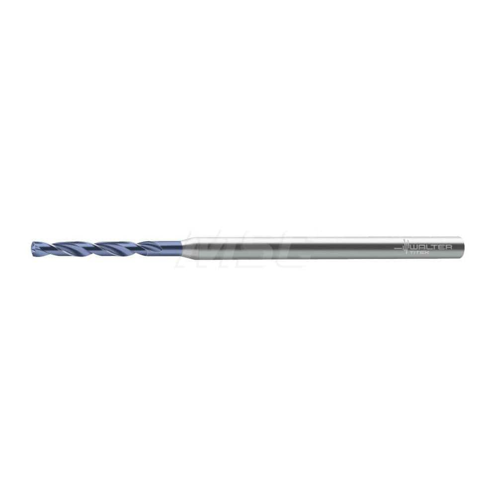 Micro Drill Bit: 0.1043″ Dia, 140 °, Solid Carbide AlTiN Finish, RH Cut, Spiral Flute, Straight-Cylindrical Shank, Series A3389AML