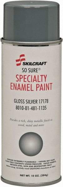 Ability One - Aluminum (Color), Gloss, Enamel Spray Paint - 12 to 15 Sq Ft per Can, 16 oz Container, Use on Masonry - Caliber Tooling