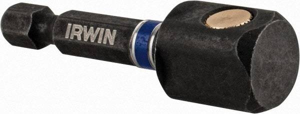 Irwin - 1/2" Square Size Hex to Square Adapter - 1/4" Hex Drive, 2" OAL - Caliber Tooling