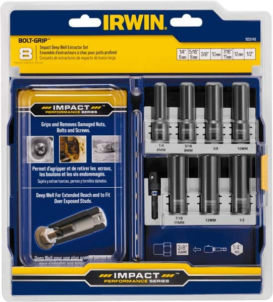 Irwin - 8 Piece Bolt Extractor Set - Plastic Case - Caliber Tooling