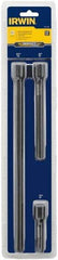 Irwin - 3/8" Drive Socket Extension Set - 3 Pieces, Includes 3, 6, 12" Lengths - Caliber Tooling