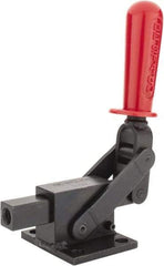 De-Sta-Co - 5,800.07 Lb Load Capacity, Flanged Base, Carbon Steel, Standard Straight Line Action Clamp - 4 Mounting Holes, 0.41" Mounting Hole Diam, 0.41" Plunger Diam, Straight Handle - Caliber Tooling