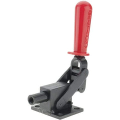 De-Sta-Co - 5,800.07 Lb Load Capacity, Flanged Base, Carbon Steel, Standard Straight Line Action Clamp - 4 Mounting Holes, 0.41" Mounting Hole Diam, 1.14" Plunger Diam, Straight Handle - Caliber Tooling