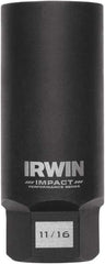 Irwin - 3/8" Drive Reverse Spiral Flute Hex Bolt Remover - 1/4" Hex, 2-1/2" OAL - Caliber Tooling