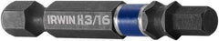 Irwin - 3/16" Hex Bit - 1/4" Hex Drive, 2" OAL - Caliber Tooling