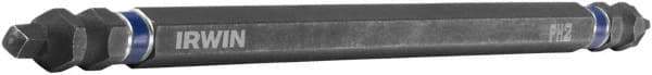 Irwin - #2" Square Size Phillips/Square Screwdriver Bit - 1/4" Hex Drive, 6" OAL - Caliber Tooling