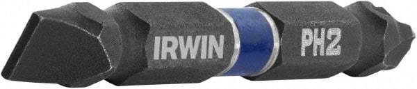 Irwin - #2 Slotted/Phillips Screwdriver Bit - 1/4" Hex Drive, 2-3/8" OAL - Caliber Tooling