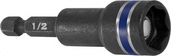 Irwin - 1/2" Magnetic Nutsetter - 1/4" Hex Drive, 2-9/16" OAL - Caliber Tooling