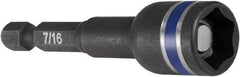 Irwin - 7/16" Magnetic Nutsetter - 1/4" Hex Drive, 2-9/16" OAL, 5/8" Socket Nose Diam - Caliber Tooling