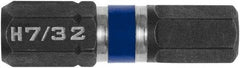 Irwin - 7/32" Hex Bit - 1/4" Hex Drive, 1" OAL - Caliber Tooling