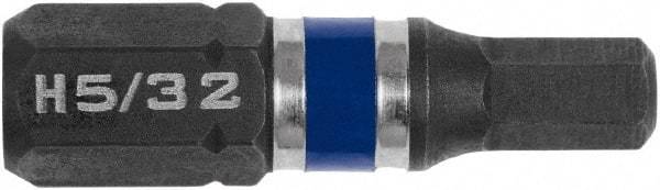 Irwin - 5/32" Hex Bit - 1/4" Hex Drive, 1" OAL - Caliber Tooling