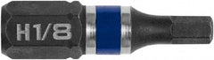 Irwin - 1/8" Hex Bit - 1/4" Hex Drive, 1" OAL - Caliber Tooling