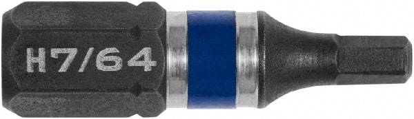 Irwin - 7/64" Hex Bit - 1/4" Hex Drive, 1" OAL - Caliber Tooling