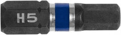 Irwin - 5mm Hex Bit - 1/4" Hex Drive, 1" OAL - Caliber Tooling