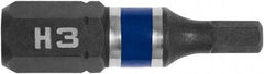 Irwin - 3mm Hex Bit - 1/4" Hex Drive, 1" OAL - Caliber Tooling