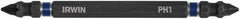 Irwin - #1 x #1 D/E Phillips Screwdriver Bit - 1/4" Hex Drive, 4" OAL - Caliber Tooling