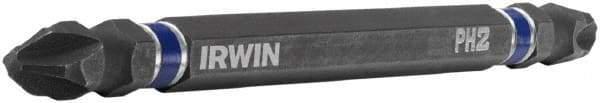 Irwin - #2 x #2 D/E Phillips Screwdriver Bit - 1/4" Hex Drive, 4" OAL - Caliber Tooling