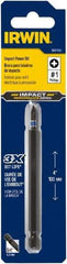 Irwin - #1 Phillips Screwdriver Bit - 1/4" Hex Drive, 4" OAL - Caliber Tooling