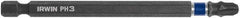 Irwin - #3 Phillips Screwdriver Bit - 1/4" Hex Drive, 4" OAL - Caliber Tooling