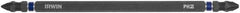 Irwin - #1 x #2 D/E Phillips Screwdriver Bit - 1/4" Hex Drive, 6" OAL - Caliber Tooling