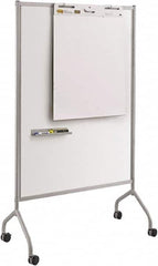 Safco - 72" High x 42" Wide Magnetic Wet/Dry Erase - Steel, 21-1/2" Deep, Includes Magnetic Accessory Tray, Dry Erase Markers, Eraser & Easel Pad Hooks - Caliber Tooling