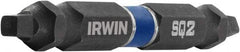 Irwin - #2 x #2" Square Size D/E Square Recess Screwdriver Bit - 1/4" Hex Drive, 2-3/8" OAL - Caliber Tooling