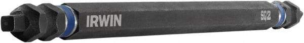 Irwin - #2 x #2" Square Size D/E Square Recess Screwdriver Bit - 1/4" Hex Drive, 6" OAL - Caliber Tooling