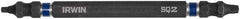 Irwin - #1 x #2" Square Size D/E Square Recess Screwdriver Bit - 1/4" Hex Drive, 4" OAL - Caliber Tooling