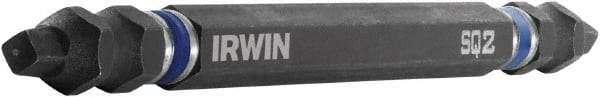 Irwin - #2 x #2" Square Size D/E Square Recess Screwdriver Bit - 1/4" Hex Drive, 4" OAL - Caliber Tooling