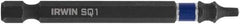 Irwin - #1" Square Size Square Recess Bit - 1/4" Hex Drive, 3" OAL - Caliber Tooling