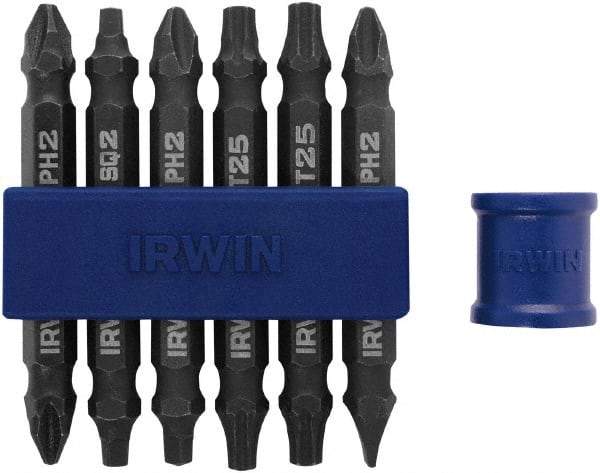 Irwin - 7 Piece, Slotted, Phillips, Torx, Square Handle, Double End Bit Set - #2 - Caliber Tooling