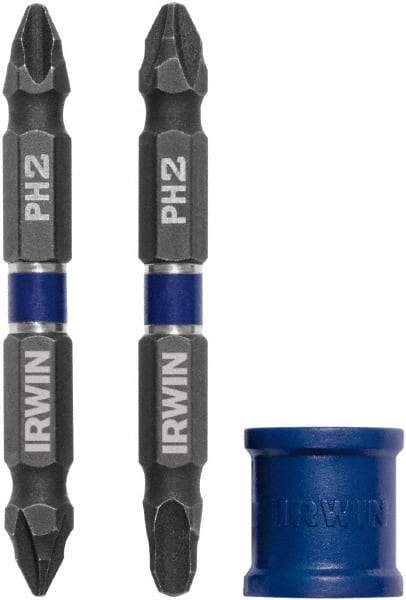 Irwin - 3 Piece, Phillips Handle, Double End Bit Set - No. 1 to No. 3 Phillips - Caliber Tooling