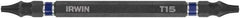 Irwin - T10 x T15 D/E Torx Screwdriver Bit - 1/4" Hex Drive, 4" OAL - Caliber Tooling