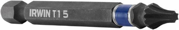 Irwin - T15 Torx Bit - 1/4" Hex Drive, 2-3/4" OAL - Caliber Tooling