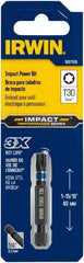 Irwin - T30 Torx Bit - 1/4" Hex Drive, 2" OAL - Caliber Tooling