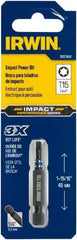 Irwin - T15 Torx Bit - 1/4" Hex Drive, 2" OAL - Caliber Tooling