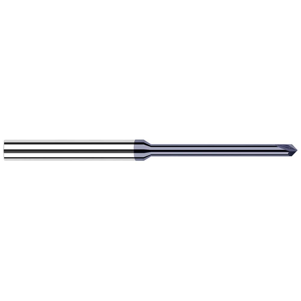 Harvey Tool - 3/64" Diam 90°/90° 2-Flute Single End Solid Carbide Chamfer Mill - Exact Industrial Supply