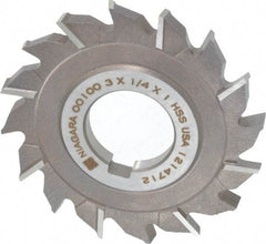 Keo - 3" Diam x 1/4" Width of Cut, 16 Teeth, High Speed Steel Side Milling Cutter - Staggered Teeth, Uncoated - Caliber Tooling