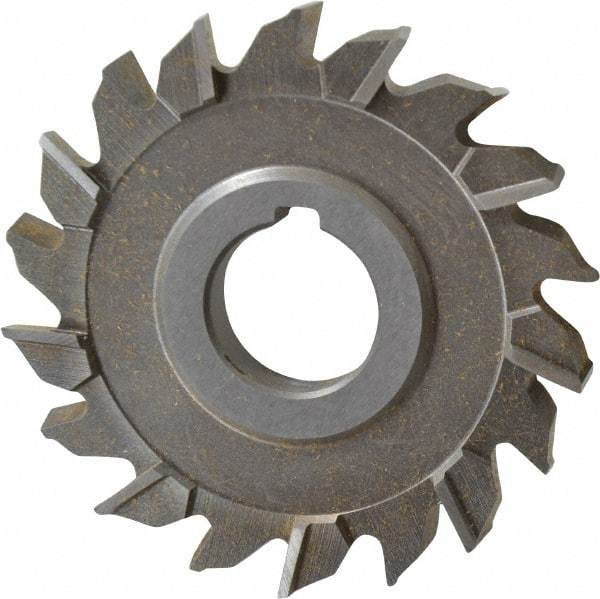 Keo - 3-1/2" Diam x 3/8" Width of Cut, 18 Teeth, High Speed Steel Side Milling Cutter - Staggered Teeth, Uncoated - Caliber Tooling