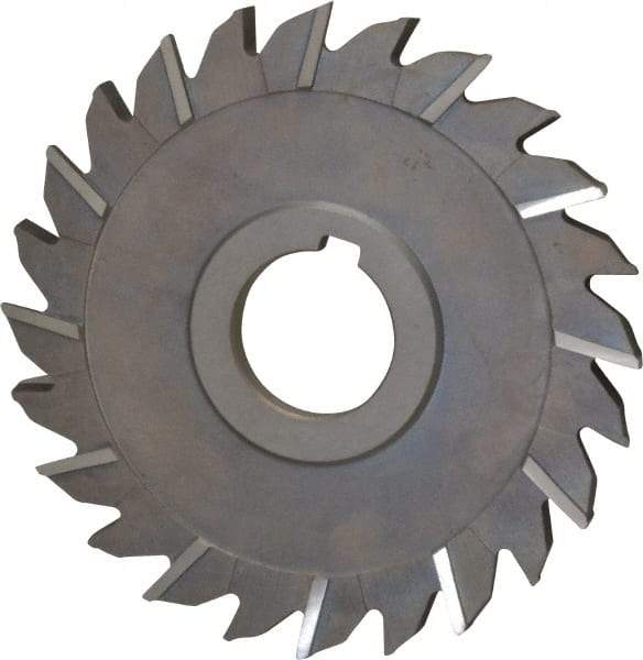 Keo - 5" Diam x 1/4" Width of Cut, 24 Teeth, High Speed Steel Side Milling Cutter - Staggered Teeth, Uncoated - Caliber Tooling