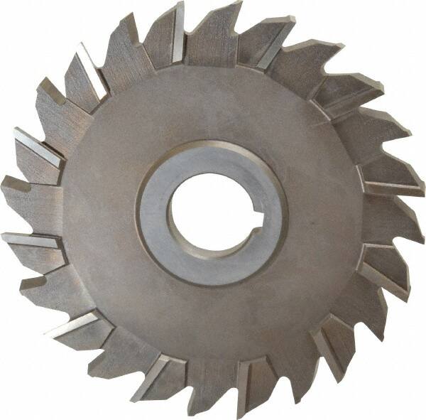 Keo - 5" Diam x 3/8" Width of Cut, 24 Teeth, High Speed Steel Side Milling Cutter - Staggered Teeth, Uncoated - Caliber Tooling