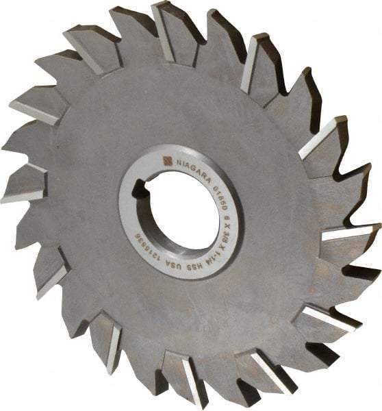 Keo - 6" Diam x 3/8" Width of Cut, 24 Teeth, High Speed Steel Side Milling Cutter - Staggered Teeth, Uncoated - Caliber Tooling