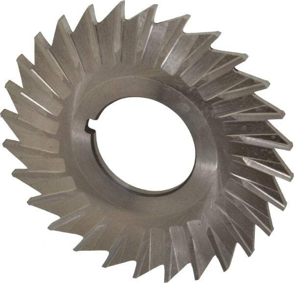 Keo - 2-1/2" Blade Diam x 3/32" Blade Thickness, 7/8" Hole, 28 Teeth, High Speed Steel Side Chip Saw - Straight Tooth, Arbor Connection, Right Hand Cut, Uncoated, with Keyway - Caliber Tooling