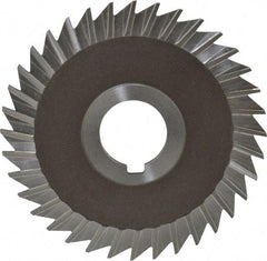 Keo - 4" Blade Diam x 3/32" Blade Thickness, 1" Hole, 36 Teeth, High Speed Steel Side Chip Saw - Straight Tooth, Arbor Connection, Right Hand Cut, Uncoated, with Keyway - Caliber Tooling