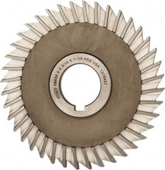 Keo - 5" Blade Diam x 3/16" Blade Thickness, 1-1/4" Hole, 40 Teeth, High Speed Steel Side Chip Saw - Straight Tooth, Arbor Connection, Right Hand Cut, Uncoated, with Keyway - Caliber Tooling