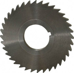 Keo - 2-1/2" Diam x 1/8" Blade Thickness x 7/8" Arbor Hole Diam, 36 Tooth Slitting and Slotting Saw - Arbor Connection, Right Hand, Uncoated, High Speed Steel, 10° Rake, Concave Ground - Caliber Tooling