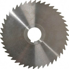 Keo - 5" Diam x 1/16" Blade Thickness x 1" Arbor Hole Diam, 44 Tooth Slitting and Slotting Saw - Arbor Connection, Right Hand, Uncoated, High Speed Steel, Concave Ground, Contains Keyway - Caliber Tooling